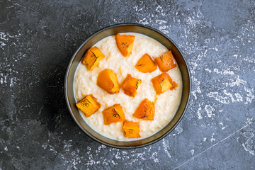 millet porridge with baked pumpkin
