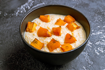 millet porridge with baked pumpkin