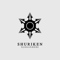 ninja shuriken black solid icon modern design, isolated on white background. flat style for graphic design template. suitable for logo, web, UI, mobile app. vector illustration