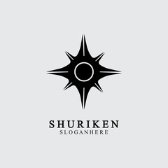 ninja shuriken black solid icon modern design, isolated on white background. flat style for graphic design template. suitable for logo, web, UI, mobile app. vector illustration