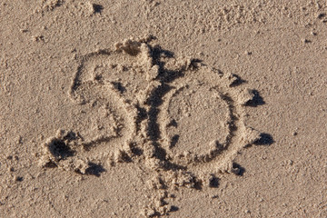 50 written on beach sand