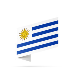 Fototapeta premium Uruguay flag state symbol isolated on background national banner. Greeting card National Independence Day of the eastern republic of Uruguay. Illustration banner with realistic state flag.