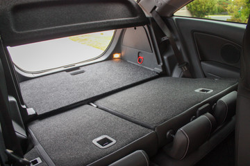 Hatchback rear seats folded flat