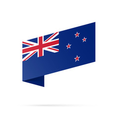 New Zealand flag state symbol isolated on background national banner. Greeting card National Independence Day of the republic of New Zealand. Illustration banner with realistic state flag.