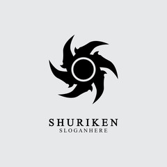 Fototapeta premium ninja shuriken black solid icon modern design, isolated on white background. flat style for graphic design template. suitable for logo, web, UI, mobile app. vector illustration