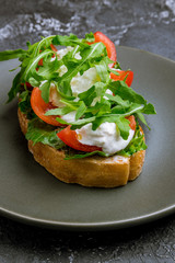 bruschetta with tomatoes and cheese