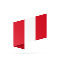Naklejka premium Peru flag state symbol isolated on background national banner. Greeting card National Independence Day of the Republic of Peru. Illustration banner with realistic state flag.