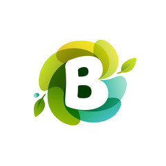 Letter B ecology logo on swirling overlapping shape.