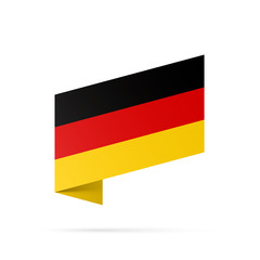 Germany flag state symbol isolated on background national banner. Greeting card National Independence Day of the Federal Republic of Germany. Illustration banner with realistic state flag of FRG.