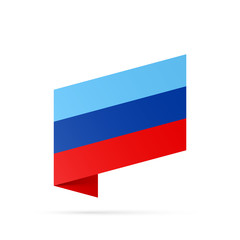 Luhansk People's Republic flag state symbol isolated on background national banner. Greeting card National Day of the Luhansk People's Republic. Illustration banner with realistic state flag of LPR.