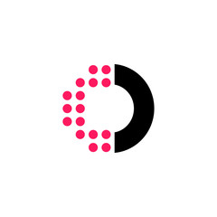 Red Dots Geometric Vector Logo Letter O