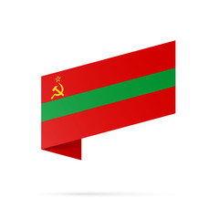 Transnistria flag state symbol isolated on background national banner. Greeting card National Independence Day Pridnestrovian Moldavian Republic. Illustration banner with realistic state flag of PMR.