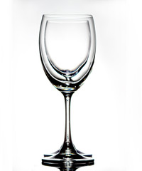 empty wine glass isolated on white