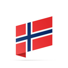 Fototapeta premium Norway flag state symbol isolated on background national banner. Greeting card National Independence Day of the Kingdom of Norway. Illustration banner with realistic state flag.