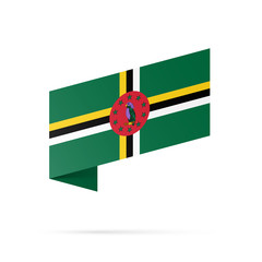 Fototapeta premium Dominica flag state symbol isolated on background national banner. Greeting card National Independence Day of the Commonwealth of Dominica. Illustration banner with realistic state flag.