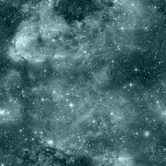 Galaxy fabric seamless pattern. Turqouise 
