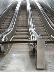 Metro escalators are closed during the worldwide coronavirus pandemic.