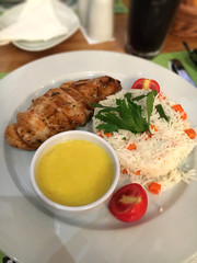 Chicken fillet with sweet corn sauce