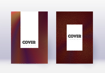Hipster cover design template set. Orange abstract