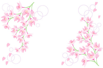 Obraz na płótnie Canvas 桜の花びらが散っているイラスト
