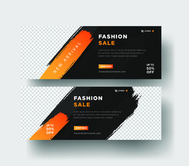 Web banners selling men's fashion wiht elegant, retro, absract, 3d grunge desain Premium Vector