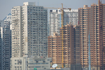 Fototapeta na wymiar Residential building under construction in Shanghai