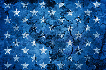 USA flag stars on grunge concrete wall background