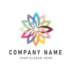 colorful flower logo design