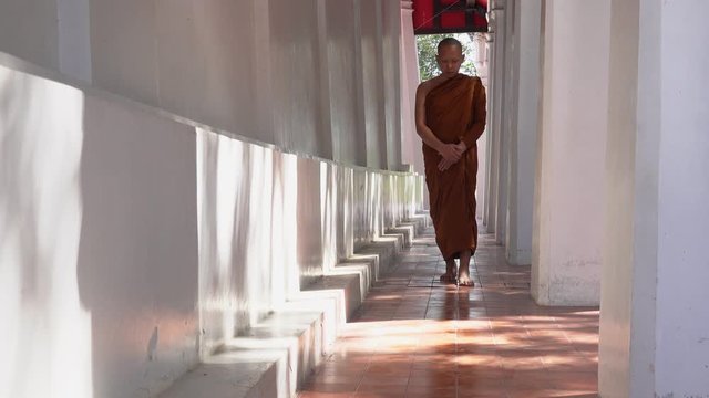 The slow walking of the monks is a practice of Buddhism.