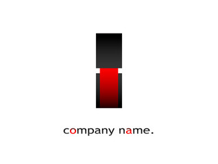 Initial Capital Letter I Font Type. Modern Company Logotype. Futuristic Dark Black and Red Graphic Design. Stylish Business Logo Icon with Gradient Template. Combined double letter. Isolated on white