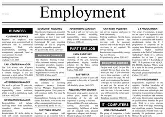 Job search concept. Newspaper full of advertisements