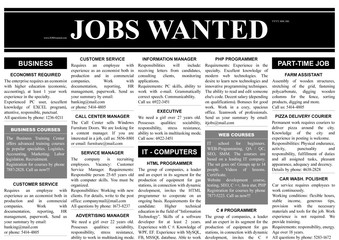 Fototapeta premium Job search concept. Newspaper full of advertisements