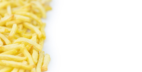 French Fries isolated on white background (close-up shot)