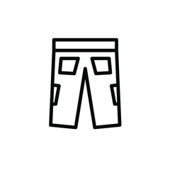 Trousers Icon Vector , Template Best Emblem Isolated Illustration , Logo Design Male Female Fashion Icons , Clothes Outline Solid Background White
