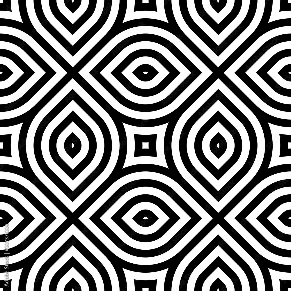 Wall mural vector geometric pattern. seamless braided linear pattern.