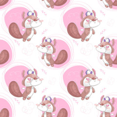 Vector illustration of squirrel with pattern