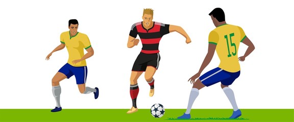 international football tournament. football players on the field.