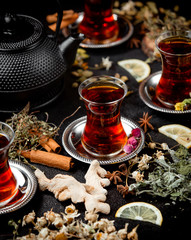 cup of fragrant tea with cinnamon