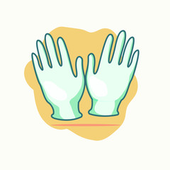 Fototapeta na wymiar Hand Gloves. Latex hand protection sign. Protection from coronavirus. vector illustration
