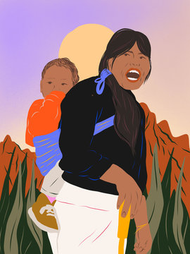 Indigenous female with child