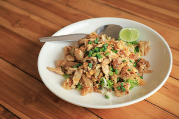 homemade food eating at home  with nuddle stir fried 