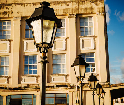 old street lamp, Salvador, Bahia, Brazil, South America 