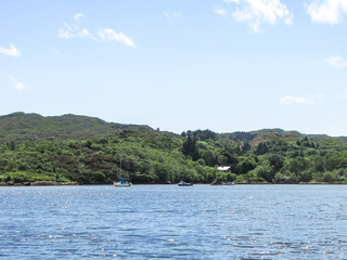Obraz na płótnie Canvas Irish Landscape, Hills at Bantry Bay