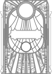 Artdeco vintage ornamental vector frame 10