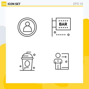 Universal Icon Symbols Group Of 4 Modern Filledline Flat Colors Of Disc, Cole, Bar, Media And Entertainment, Holiday