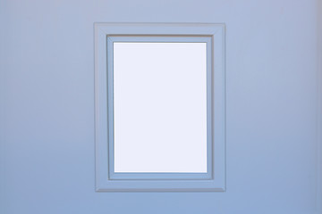 photo frame on the wall. white abstract font