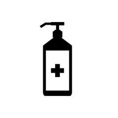 Antiseptic bottle icon flat style