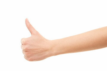 Woman arm thumbs-up, hand gesture