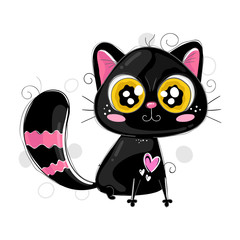 Illustration of cute black cat