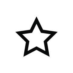 Star Icon Logo Design Vector , Template Logo Simple Business Company Modern Luxury , Emblem Isolated Illustration Outline Solid Background White
